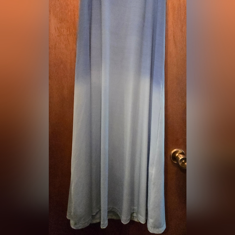 HAODUOYI Blue Maxi Dress Strapless Backless Gradient Color SzL - Picture 5 of 12